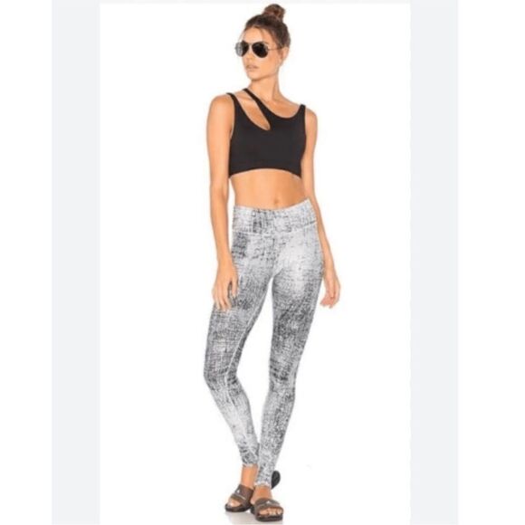 ALO Yoga Tech Lift Airbrush Full-Length Performance Leggings In Crackle Gray S - Picture 1 of 9